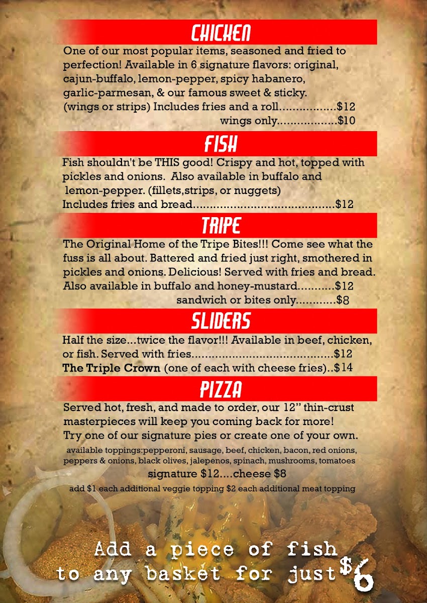 Holeshotz Bar & Grill Menu - Image 1